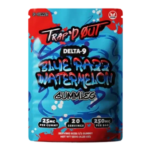 Trap'd Out - Blue Razz Watermelon D9 Gummies