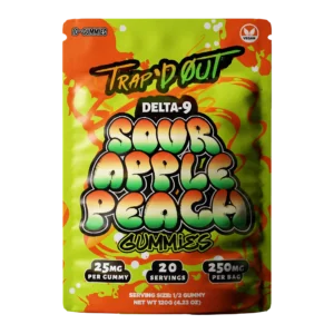 Trap'd Out - Sour Apple Peach D9 Gummies