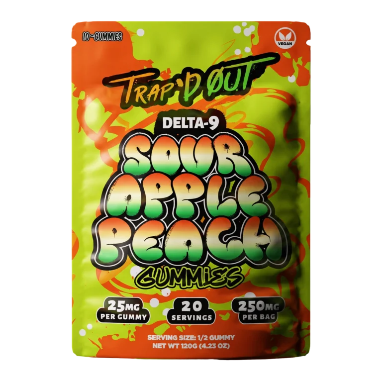 Trap'd Out - Sour Apple Peach D9 Gummies