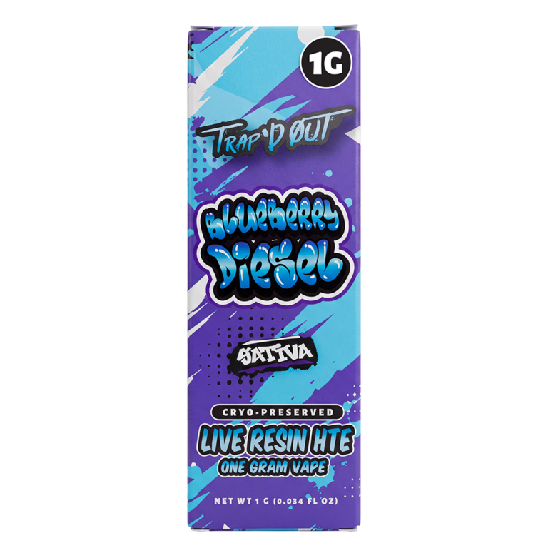 Trap'd Out- Blueberry Diesel-1G Live Resin HTE Dispo